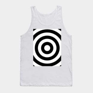 black and white centered circular pattern Tank Top